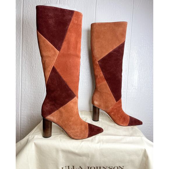 ULLA JOHNSON Jerri Suede Patchwork Tall Boots NWB US 7 $795 - Picture 7 of 12